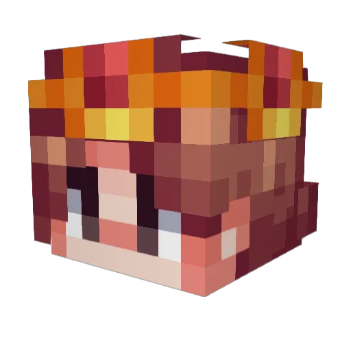 kmjLT Minecraft avatar head, 3D render