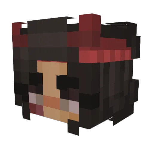 kmlzLain Minecraft avatar head, 3D render