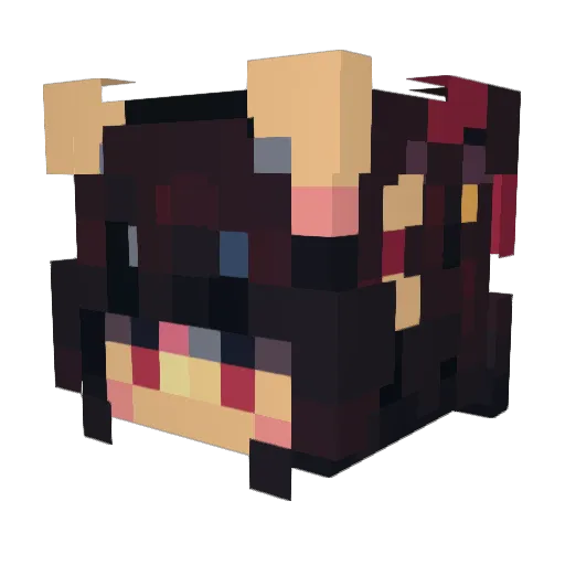 kmorii Minecraft avatar head, 3D render