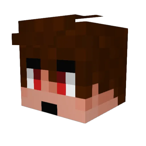 kna Minecraft avatar head, 3D render