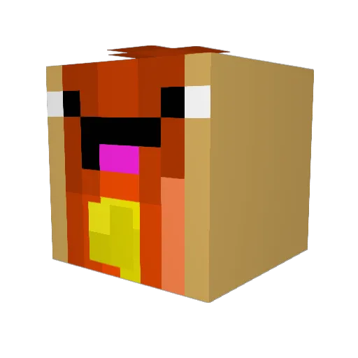 kndkl Minecraft avatar head, 3D render