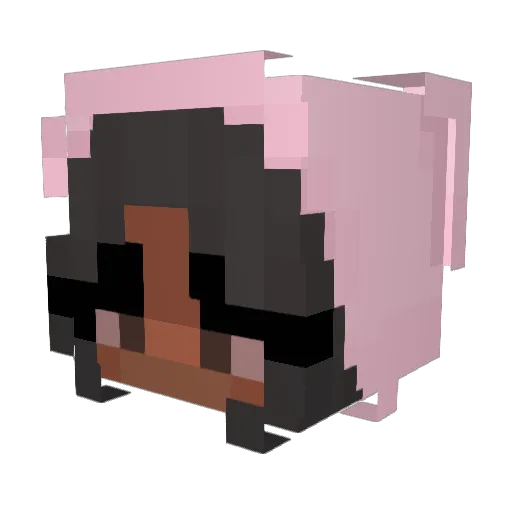 kneeahli Minecraft avatar head, 3D render