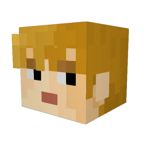 kngwrm Minecraft avatar head, 3D render