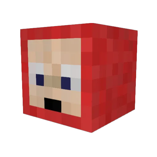 knifeshow Minecraft avatar head, 3D render