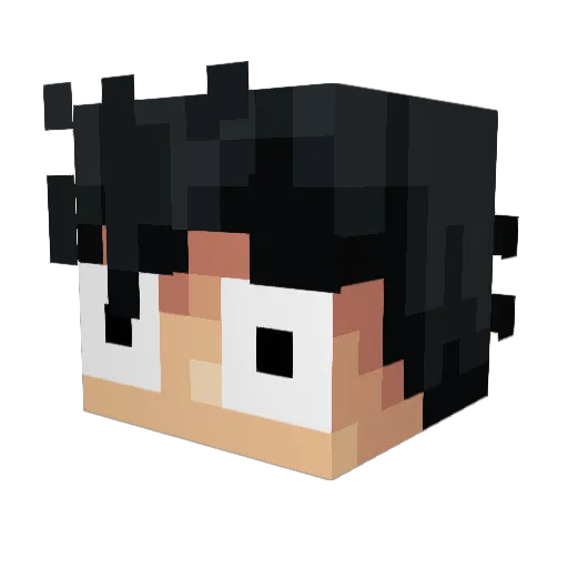 knifve Minecraft avatar head, 3D render
