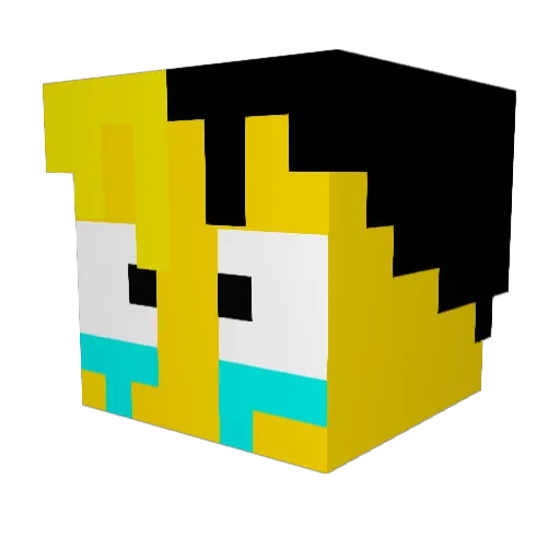 knightpasta Minecraft avatar head, 3D render