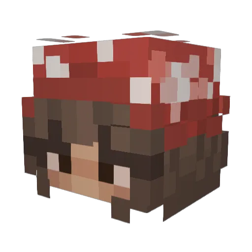 knittedheartt Minecraft avatar head, 3D render