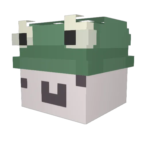 knob_ Minecraft avatar head, 3D render