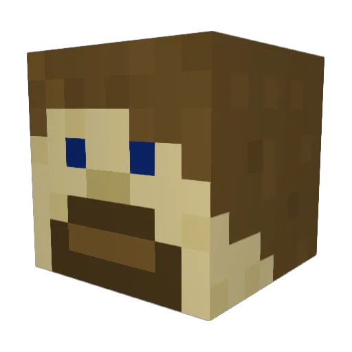 knot_J Minecraft avatar head, 3D render