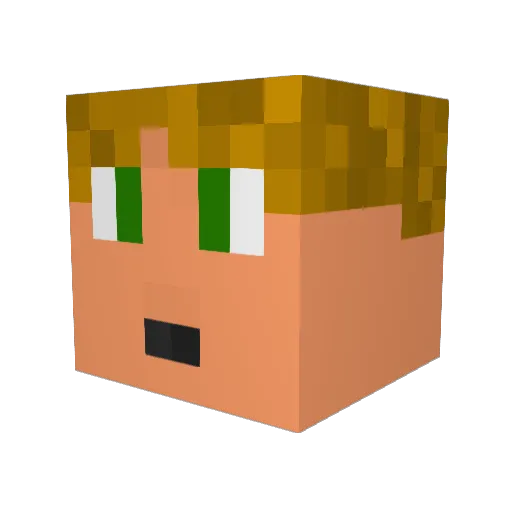 kntn Minecraft avatar head, 3D render