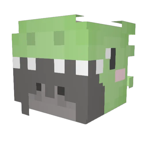 knuddelDino Minecraft avatar head, 3D render