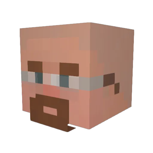 knyazL Minecraft avatar head, 3D render