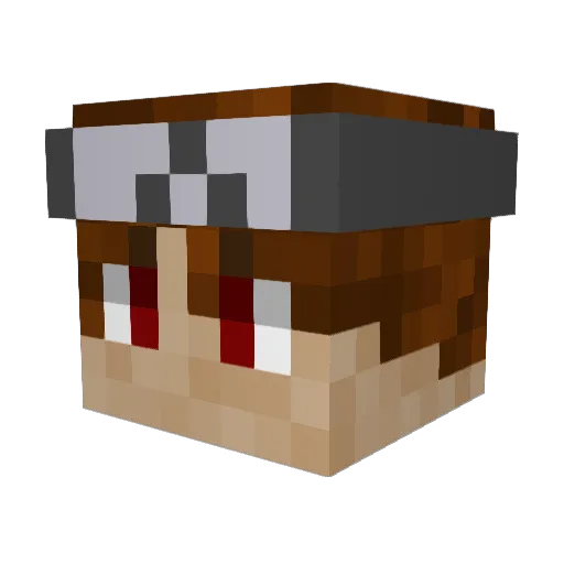kobeanTv_ Minecraft avatar head, 3D render