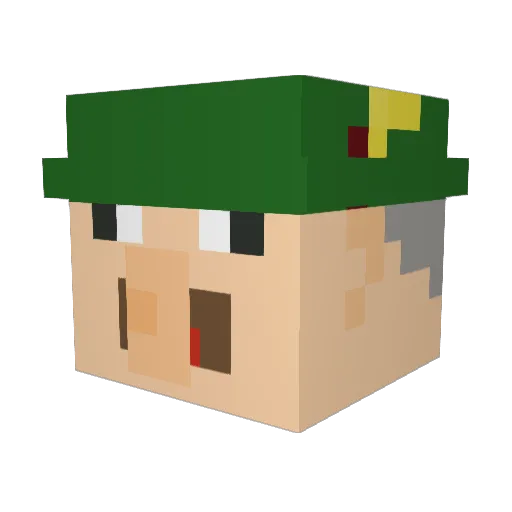 kobolc Minecraft avatar head, 3D render