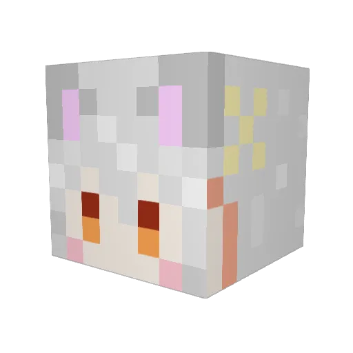 kocha_milk Minecraft avatar head, 3D render