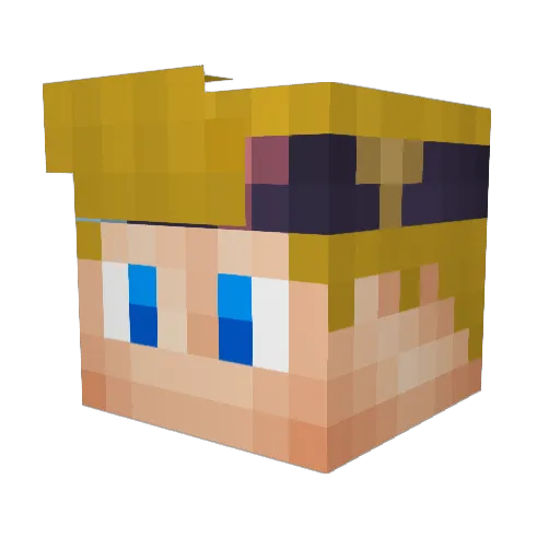 kochako Minecraft avatar head, 3D render