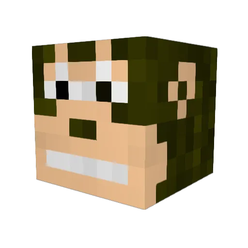 kodapan Minecraft avatar head, 3D render
