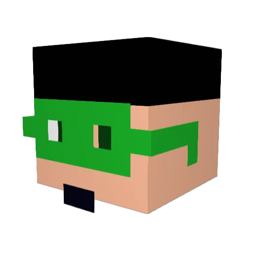 koike_moyashi Minecraft avatar head, 3D render