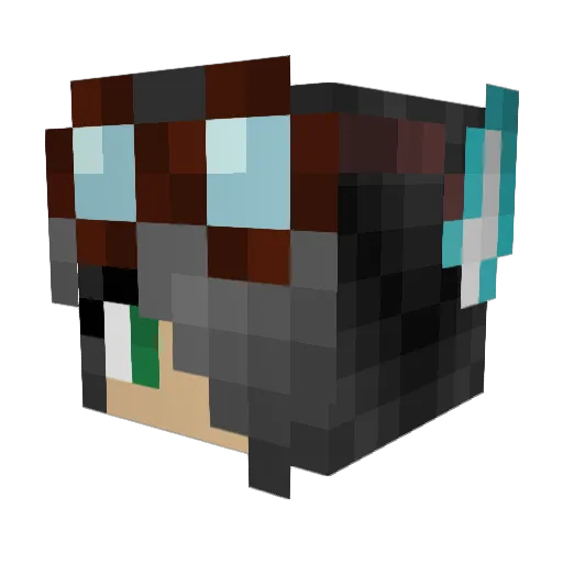 koineko Minecraft avatar head, 3D render