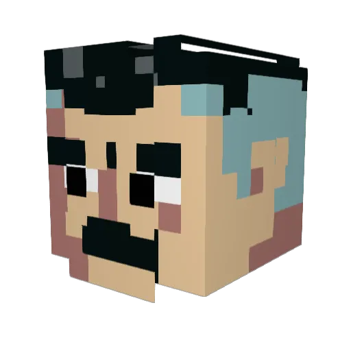 kokanan Minecraft avatar head, 3D render