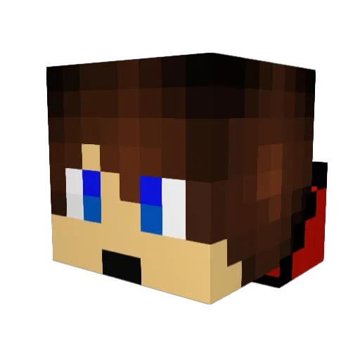 kokobaken Minecraft avatar head, 3D render