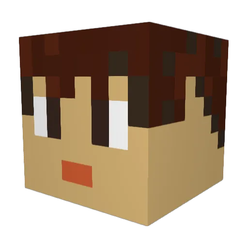 kokolykos Minecraft avatar head, 3D render
