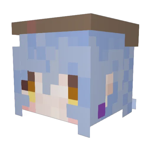 kokomadada Minecraft avatar head, 3D render