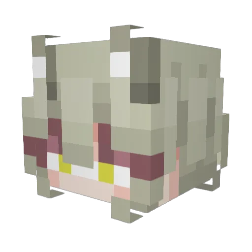 kokomiori Minecraft avatar head, 3D render