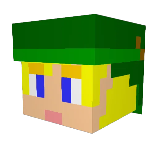 kokoroid Minecraft avatar head, 3D render