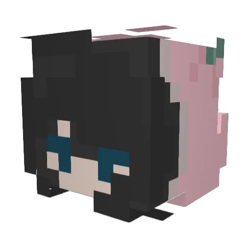 kokoronobyoki Minecraft avatar head, 3D render