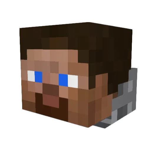 kokotxa Minecraft avatar head, 3D render