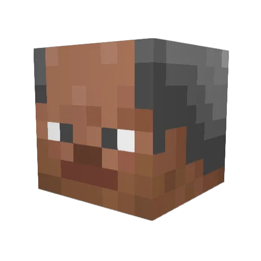 kokujit Minecraft avatar head, 3D render