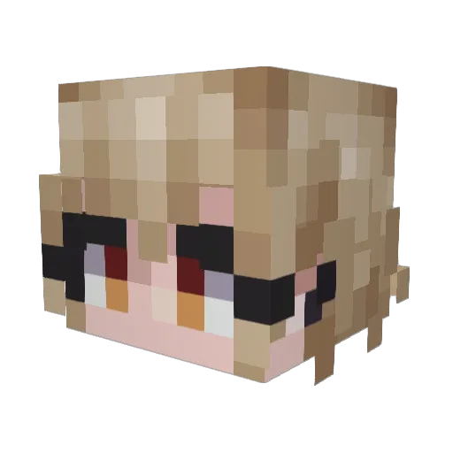 kokuriko Minecraft avatar head, 3D render