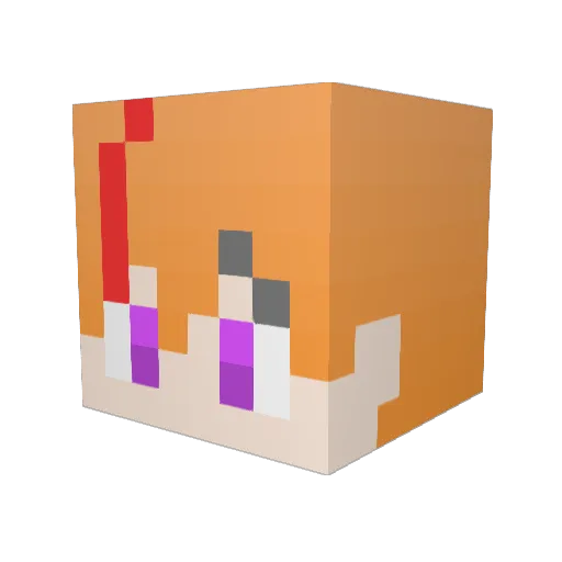 kokushiCH Minecraft avatar head, 3D render