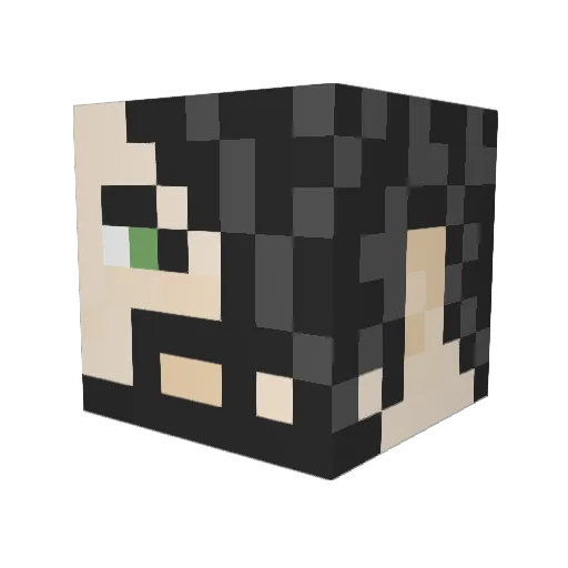 komarninja Minecraft avatar head, 3D render