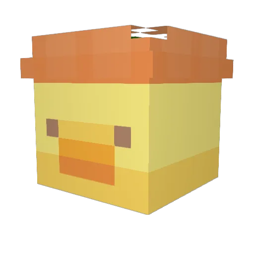 kombman Minecraft avatar head, 3D render