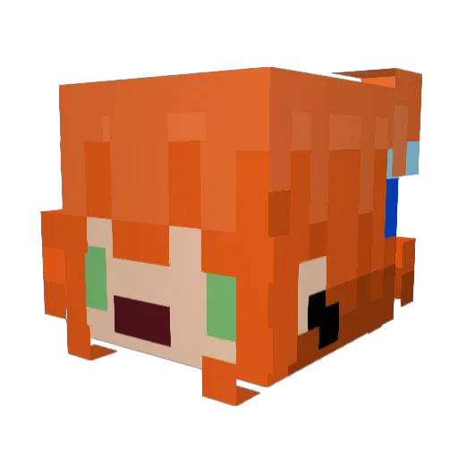 komboio Minecraft avatar head, 3D render