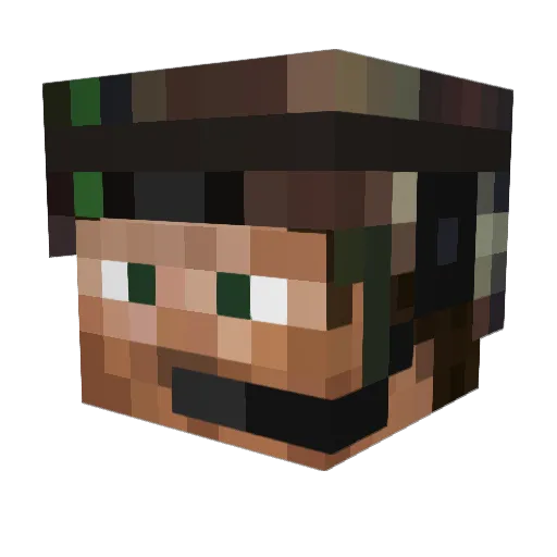 kombom Minecraft avatar head, 3D render