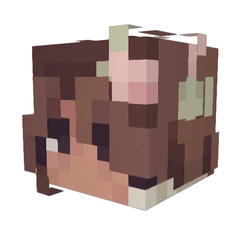 kombuchames Minecraft avatar head, 3D render