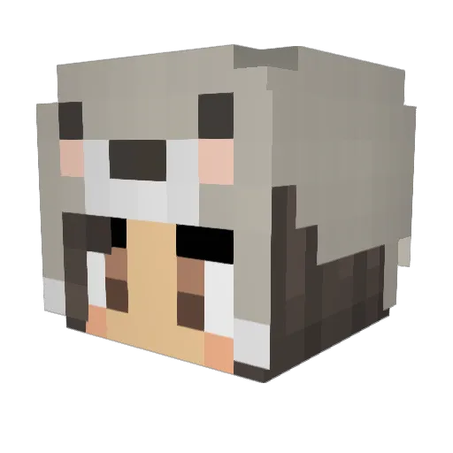 komekoko Minecraft avatar head, 3D render