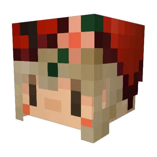 komekomeroman Minecraft avatar head, 3D render