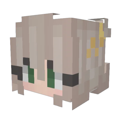 komisana Minecraft avatar head, 3D render