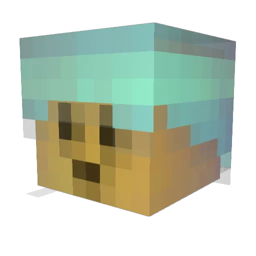 komixovy_adam Minecraft avatar head, 3D render
