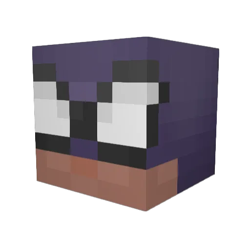 komkamya Minecraft avatar head, 3D render