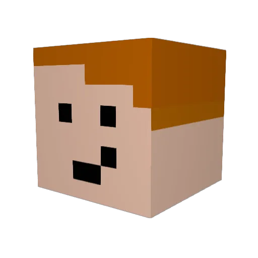 kommroblox Minecraft avatar head, 3D render