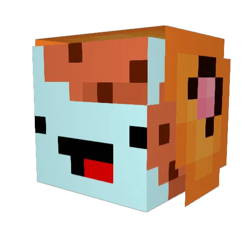komq_6 Minecraft avatar head, 3D render