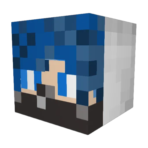 komqomHK Minecraft avatar head, 3D render