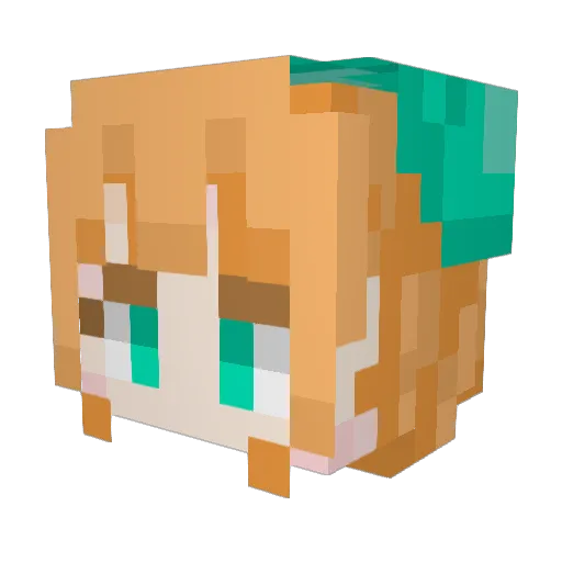 komugibatake Minecraft avatar head, 3D render