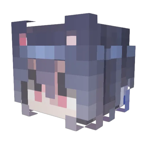 kon_nano Minecraft avatar head, 3D render
