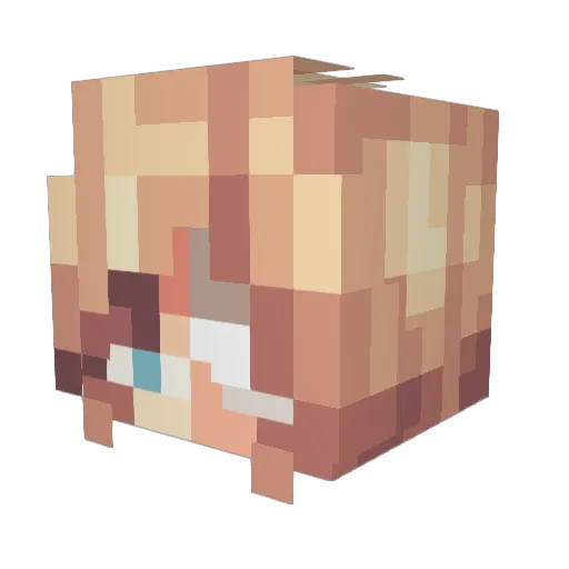 konakute Minecraft avatar head, 3D render